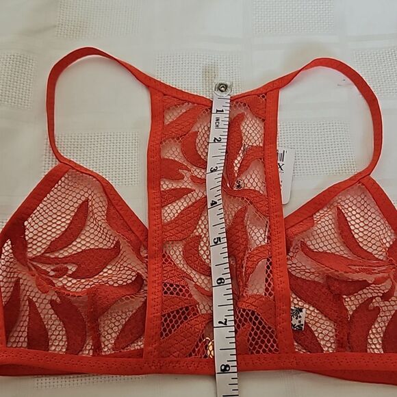 HOST PICK Free People Lace Bralette Racer Back Bra Henna Red XS - Picture 9 of 16